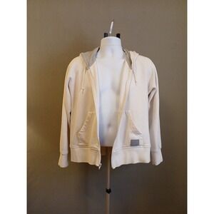 Rare White CHAMPION large Hoodie Womans Cotton Red Black Tag Unisex